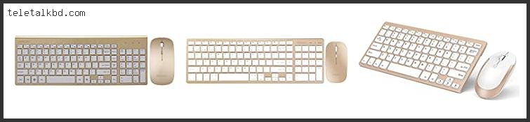 gold wireless keyboard and mouse