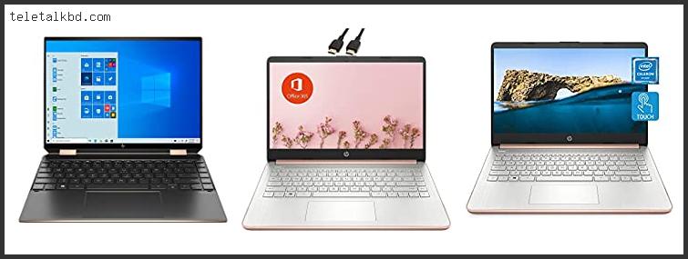 hp rose gold and black laptop