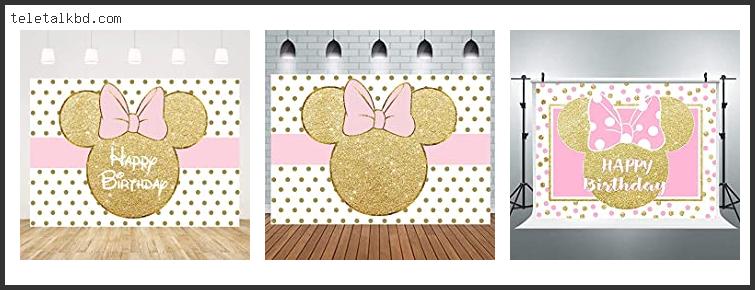 pink and gold minnie mouse backdrop