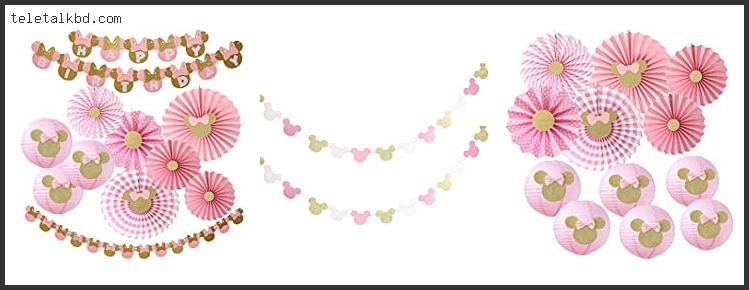 pink and gold minnie mouse decor